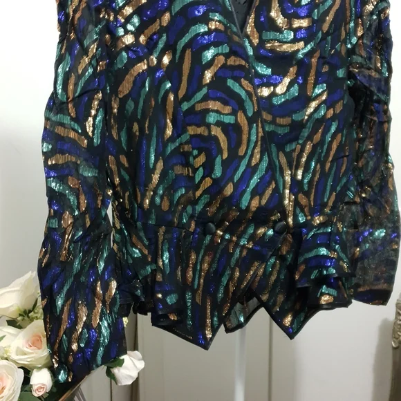 AUS16 Vintage Dolina Exclusive Blazer Metallic. Polyester Lurex. - Picture 14 of 16